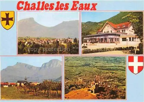 AK / Ansichtskarte  Challes-les-Eaux 73 Savoie Panorama Kirche Luftaufnahme Hotel Restaurant