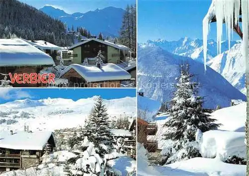 AK / Ansichtskarte  Verbier VS Ambiance avec le Petit Combin Massif du Trient et la Pierre Avoi en hiver