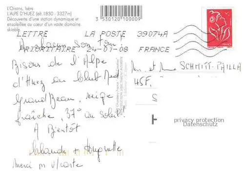 AK / Ansichtskarte  Alpe d Huez 38 Isere Wintersportplatz Alpen Skipiste Freibad Alpenpanorma