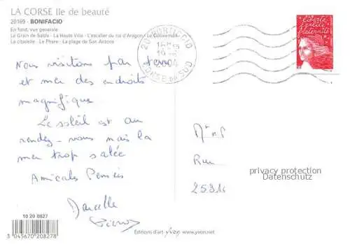 AK / Ansichtskarte  Bonifacio 2A Corse du Sud Vue générale Grain de Sable Haute Ville Citadelle Phare Plage de San Antone