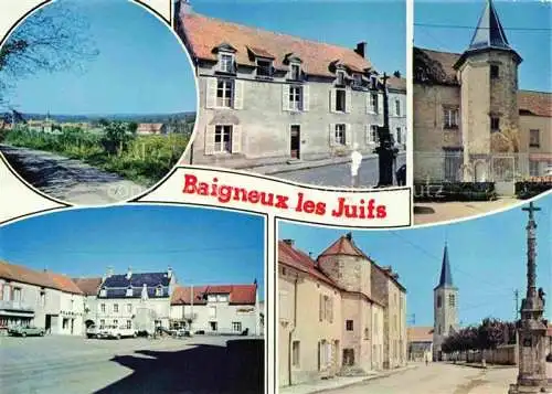 AK / Ansichtskarte  Baigneux-les-Juifs Vue générale Maison Familiale Maison Seigneuriale Place Centrale Allée de l'Eglise