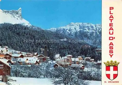 AK / Ansichtskarte  Plateau d Assy Vue générale au fond Pointe d'Ayères en hiver