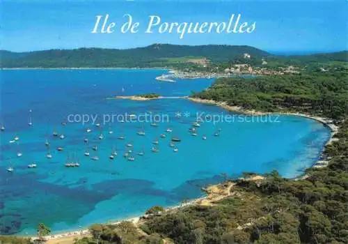 AK / Ansichtskarte  Ile de Porquerolles Hyeres Toulon 83 Var Plage d'Argent vue aérienne