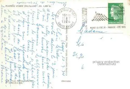 AK / Ansichtskarte  Plateau d Assy Panorama Parie am See Hotel Restaurant Kirche