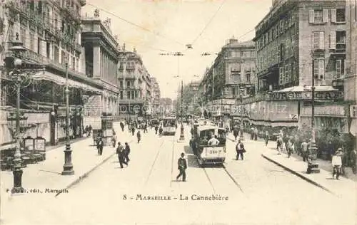 AK / Ansichtskarte  Strassenbahn Tramway-- Marseille la Cannebiere