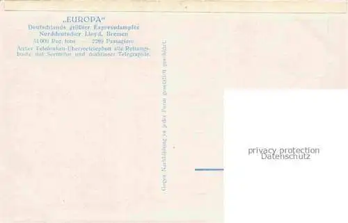 AK / Ansichtskarte  Bibliothek Library Europa Expressdampfer Bremen 