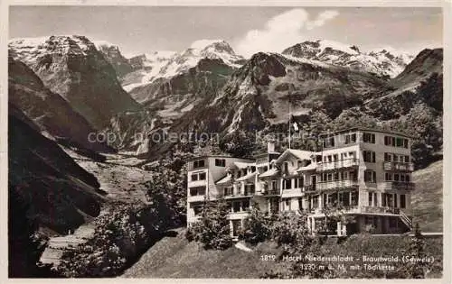 AK / Ansichtskarte  Braunwald GL Hotel Niederschlacht mit Toedikette