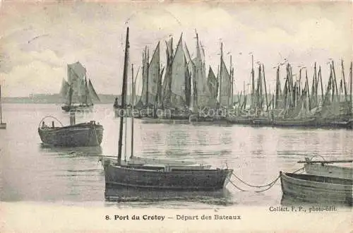 AK / Ansichtskarte  Le Crotoy 80 Somme Départ des bateaux du port