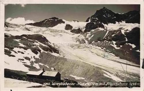 AK / Ansichtskarte  Partenen Montafon Vorarlberg AT Wiesbadener Huette mit Silvrettahorn Berghaus Gebirgspanorama Gletscher