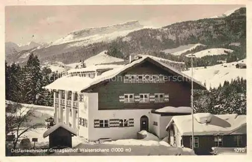 AK / Ansichtskarte  Walserschanze WALSERSCHANZ Kleinwalsertal AT oesterreichischer Grenzgasthof Walserschanz Winterpanorama