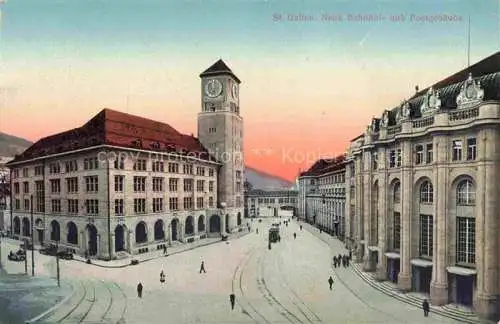 AK / Ansichtskarte  St Gallen SANKT GALLEN SG Neue Bahnhof und Postgebaeude