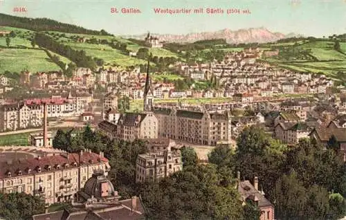 AK / Ansichtskarte  St Gallen SANKT GALLEN SG Westquartier mit Saentis