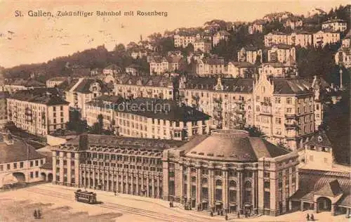 AK / Ansichtskarte  St Gallen SANKT GALLEN SG Zukuenftiger Bahnhof mit Rosenberg