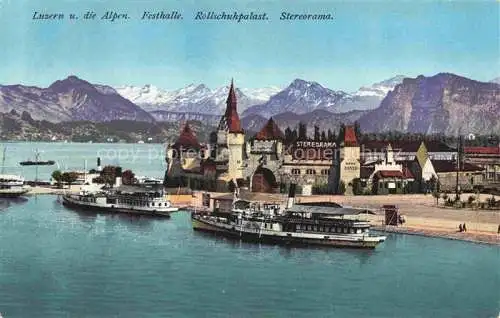 AK / Ansichtskarte  LUZERN  LU Festhalle Rollschuhpalast Stereorama Alpensicht