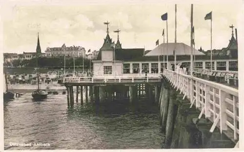 AK / Ansichtskarte  AHLBECK HERINGSDORF Insel Usedom Ostseebad Seebruecke Strand Restaurant