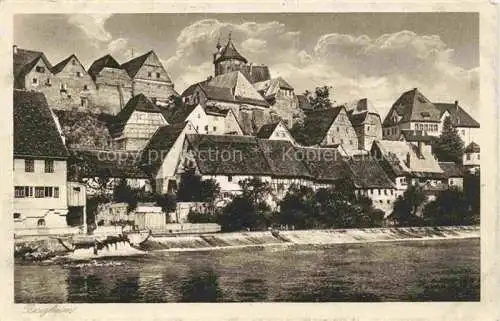 AK / Ansichtskarte  Besigheim Partie am Neckar Wehr Blick zur Altstadt Kupfertiefdruck