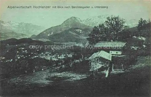 AK / Ansichtskarte  BERCHTESGADEN Alpenwirtschaft Hochlenzer Panoram Blick gegen Untersberg Berchtesgadener Alpen