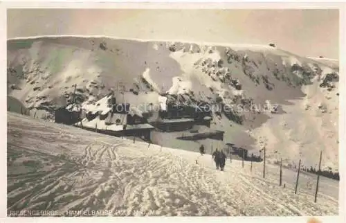 AK / Ansichtskarte  Krummhuebel Karpacz Riesengebirge PL Winterpanorama Hampelbaude