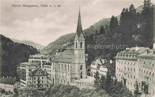 AK / Ansichtskarte  Badgastein BAD GASTEIN Pinzgau Pongau AT Teilansicht Kurort mit Kirche