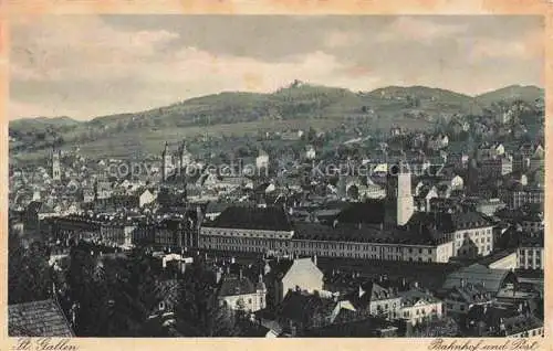 AK / Ansichtskarte  St Gallen SANKT GALLEN SG Bahnhof und Post Panorama