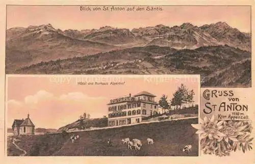 AK / Ansichtskarte  St Anton 1121m Gais AI Blick zum Saentis Hotel und Kurhaus Alpenhof