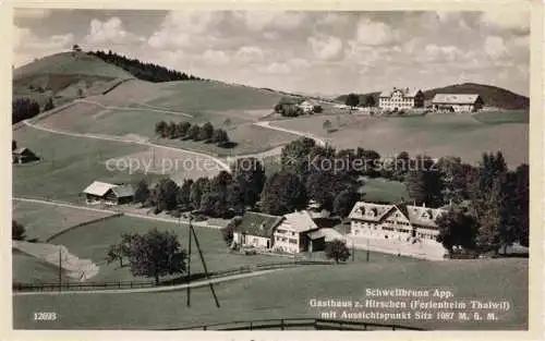 AK / Ansichtskarte  Schwellbrunn Appenzell AR Gasthaus zum Hirschen Ferienheim Thalwil mit Aussichtspunkt