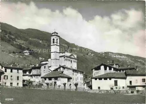 AK / Ansichtskarte  Agno Lago di Lugano TI Panorama Kirche