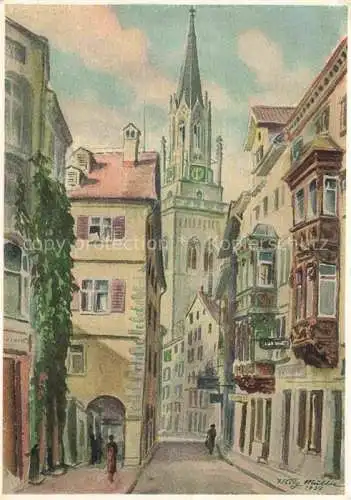 AK / Ansichtskarte  St Gallen SANKT GALLEN SG Altstadt Kugelgasse Sueeosergasse Gemaelde