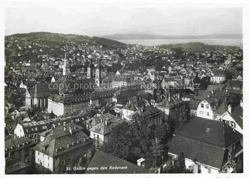 AK / Ansichtskarte  St Gallen SANKT GALLEN SG Panorama mit Bodenseeblick