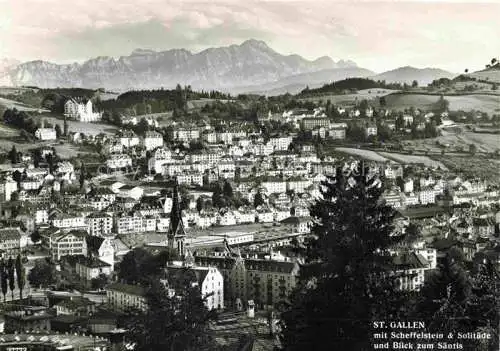 AK / Ansichtskarte  St Gallen SANKT GALLEN SG mit Scheffelstein Solituede und Blick zum Saentis