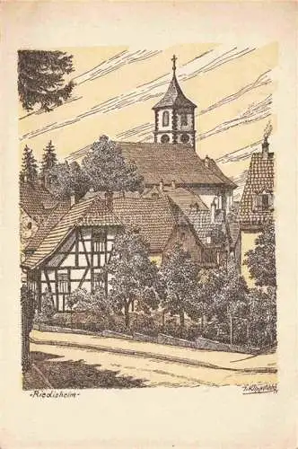 AK / Ansichtskarte  Riedisheim Mulhouse 68 Haut-Rhin La Rue de l'Ecole Illustration