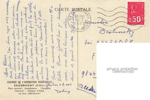 AK / Ansichtskarte  Bellemagny Baronsweiler Altkirch 68 Haut-Rhin Aumanerie Chapelle Couvent Maison d'hotel Orphelinat