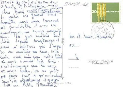 AK / Ansichtskarte  Stampa Maloja GR Pension Walther Stampa