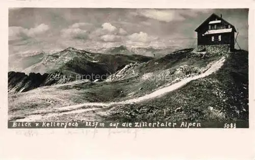 AK / Ansichtskarte  Kellerjoch 2344 Tirol Berghaus Blick auf die Zillertaler Alpen