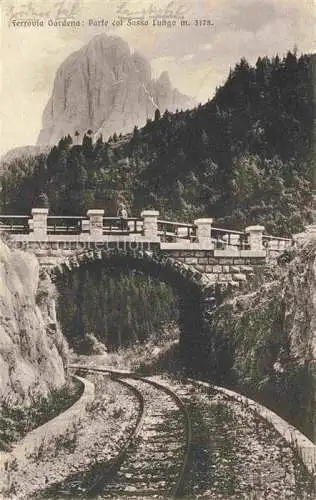 AK / Ansichtskarte  Sassolungo Langkofel Sasso-Lungo 3178m Bolzano IT Ferrovia Gardena Parte col Sasso Lungo