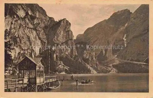 AK / Ansichtskarte  Pragser Pragsertal Wildsee Lago di Braies 1496m Prags Braies Bolzano IT Badesteg