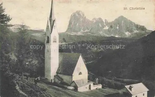 AK / Ansichtskarte  St Christina Panorama Bergkirche Dolomiten