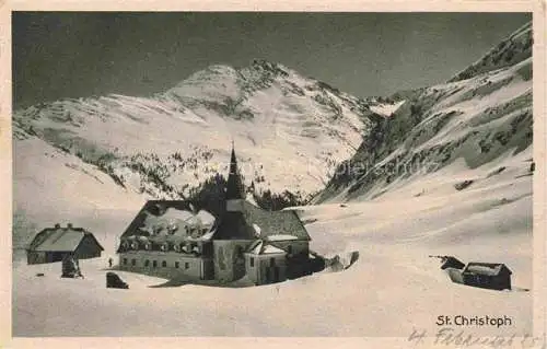 AK / Ansichtskarte  St Christoph Arlberg Tirol AT Teilansicht Kirche Winterpanorama Wintersportplatz Alpen