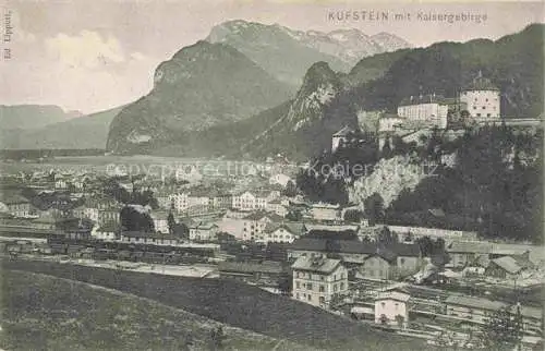 AK / Ansichtskarte  KUFSTEIN Tirol AT Panorama Schloss Blick gegen Kaisergebirge