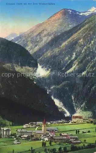 AK / Ansichtskarte  Krimml 1076m Pinzgau AT Panorama mit den Wasserfaellen