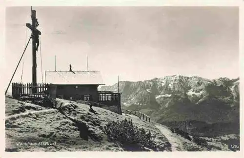 AK / Ansichtskarte  Wankhaus 1780m Garmisch-Partenkirchen Berghaus Gipfelkreuz Alpenpanorama