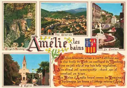 AK / Ansichtskarte  Amelie-les-Bains-Palalda 66 Pyrenees-Orientales Gorges du Monday Casino Eglise vue générale