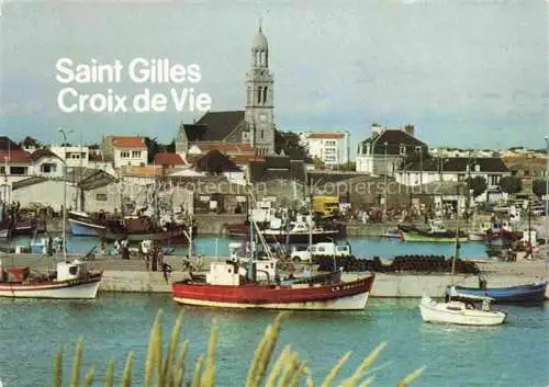 AK / Ansichtskarte  Saint-Gilles-Croix-de-Vie Vendee Port de pêche Eglise de Croix-de-Vie