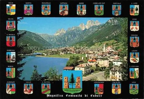 AK / Ansichtskarte  Auronzo di Cadore Veneto IT Panorama Dolomiten Wappen