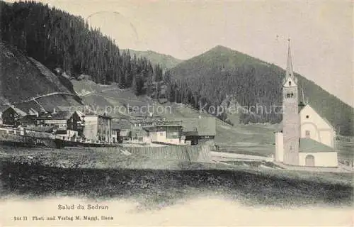 AK / Ansichtskarte  Sedrun Surselva GR Panorama mit Kirche