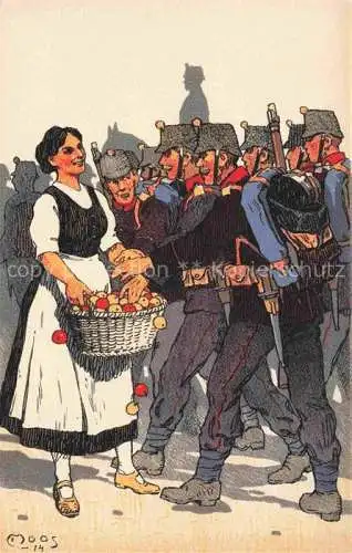 AK / Ansichtskarte  MOOS  Carl (1878-1959) Kuenstlerlitho Occupation des Frontieres 1914 Illustration