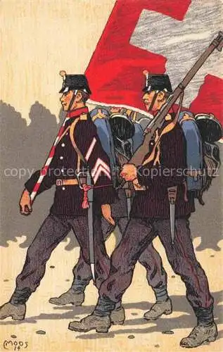 AK / Ansichtskarte  MOOS  Carl (1878-1959) Kuenstlerlitho Occupation des Frontieres 1914 Illustration