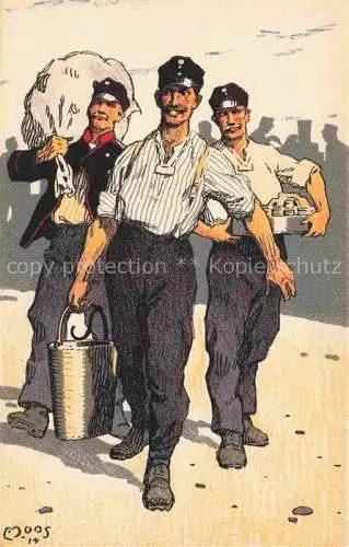 AK / Ansichtskarte  MOOS  Carl (1878-1959) Kuenstlerlitho Occupation des Frontieres 1914 Illustration