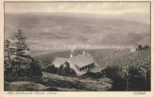 AK / Ansichtskarte  Oberschreiberhau Ober-Schreiberhau Szklarska Poreba Riesengebirge PL Panorama Alte Schlesische Baude im Riesengebirge Talblick