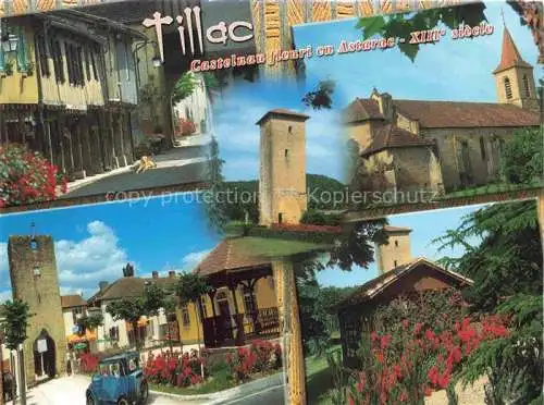 AK / Ansichtskarte  Tillac Vieilles maisons Tour de l'Est Eglise Kiosque Ancien lavoir